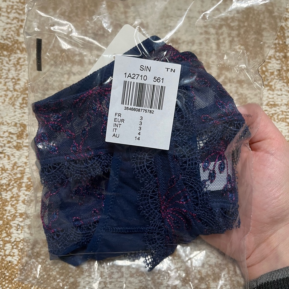 NWT Simone Perele Singuliere Tanga - Midnight Blue 3(M) - Picture 7 of 7